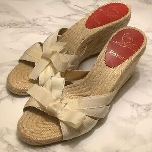 EUC Christian Louboutin Espadrille Wedges